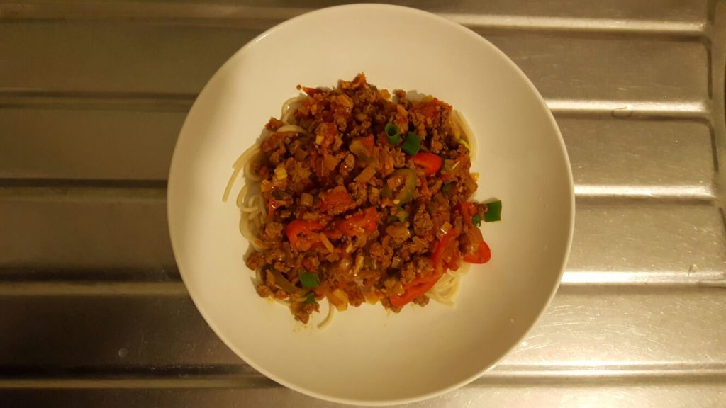 Gluten-Free Quorn Bolognese is served!